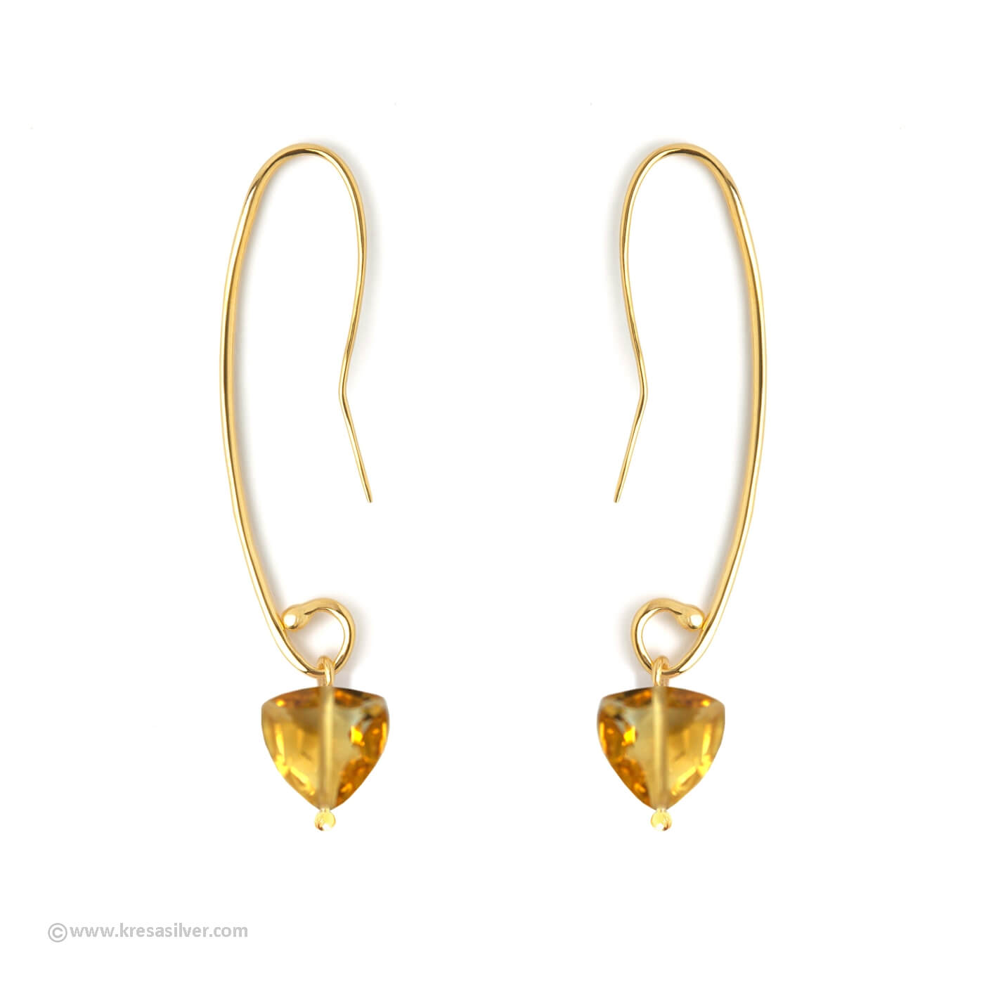 Elements Loop Earrings - Citrine Qtz
