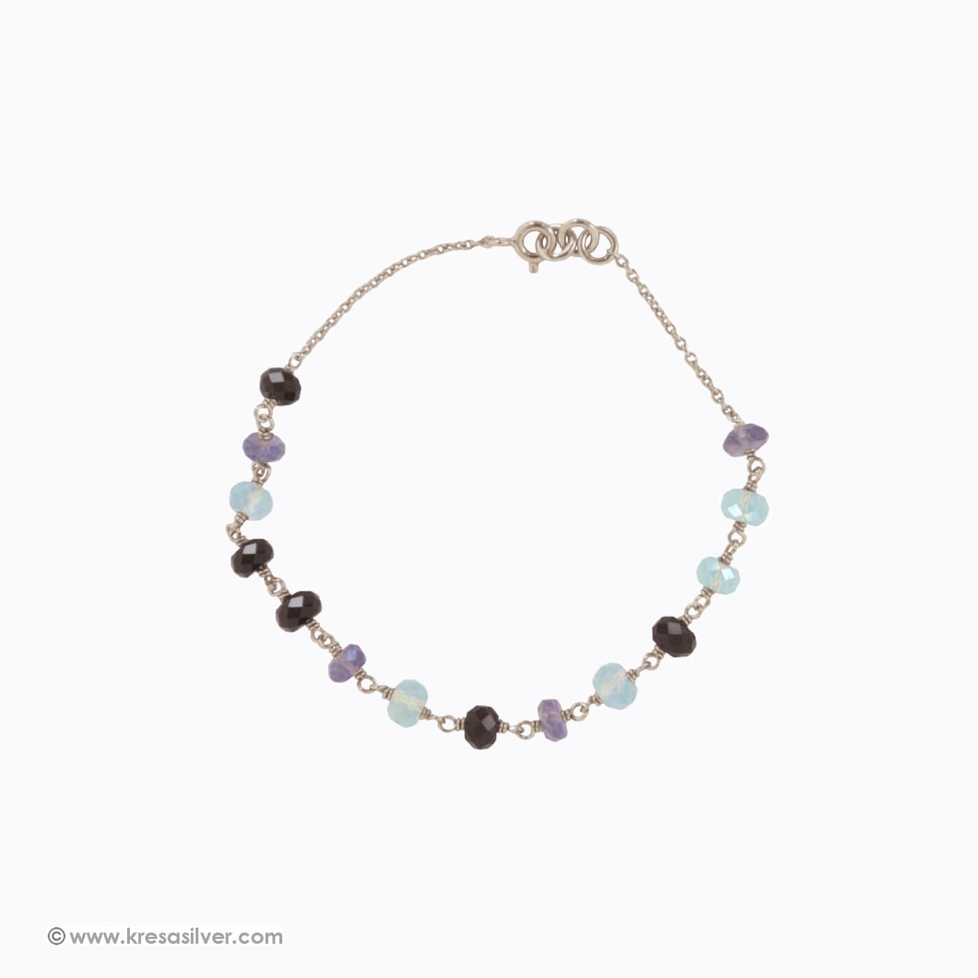 Midnight Sky Bead Bracelet - Silver