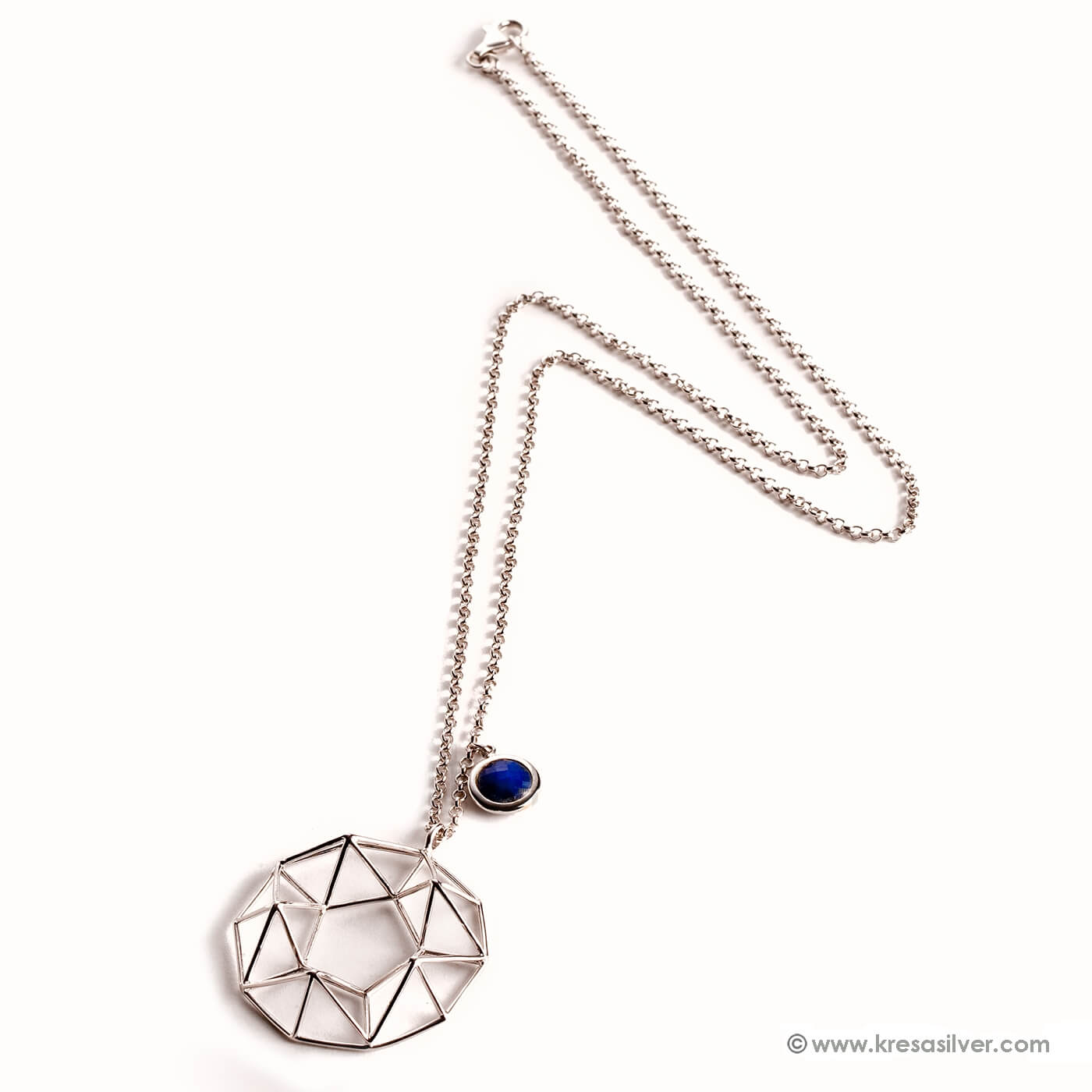 Cluster Silver Disc Long Necklace 