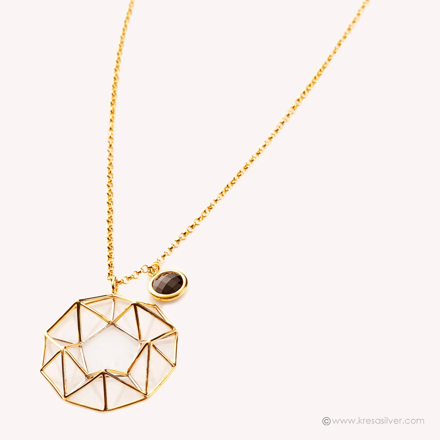 Cluster Structural Disc Long Necklace