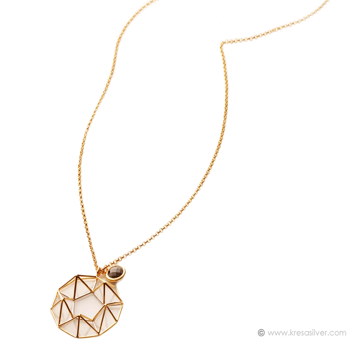 Cluster Structural Disc Long Necklace