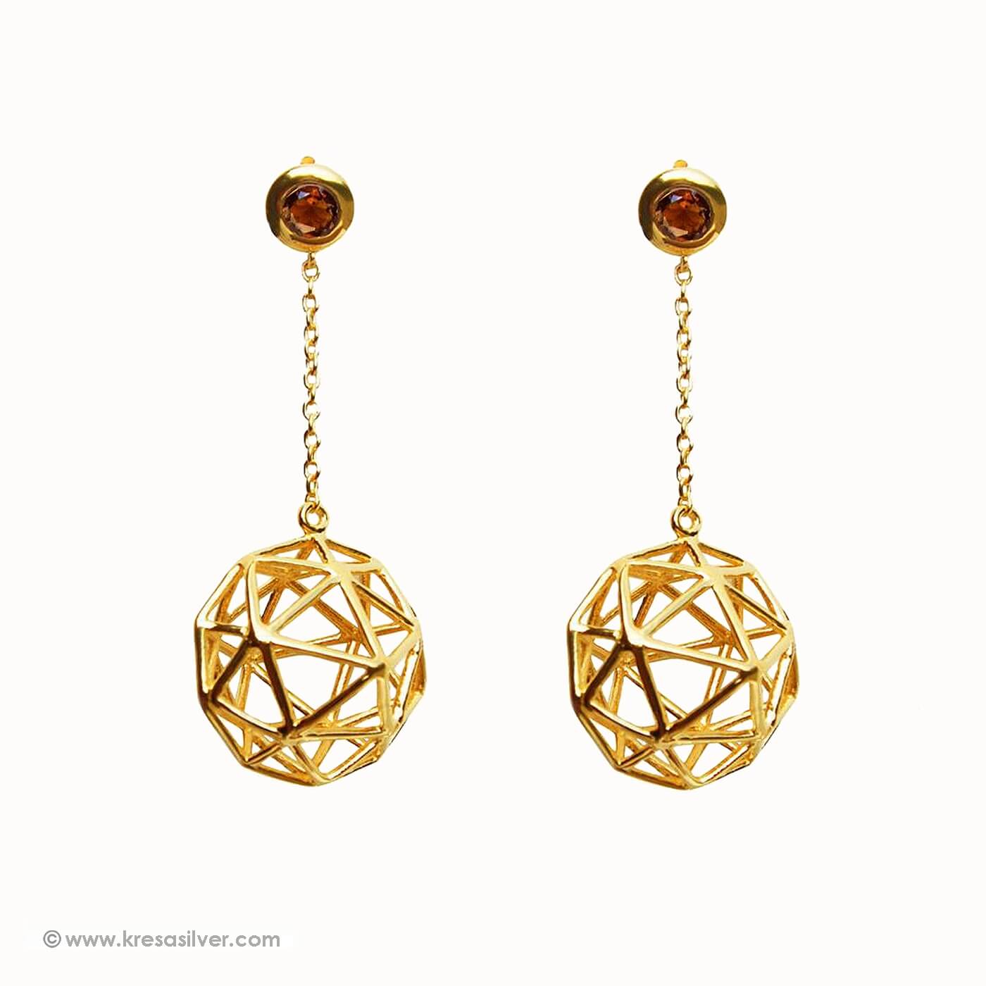 Cluster Ball Dangle Earrings 
