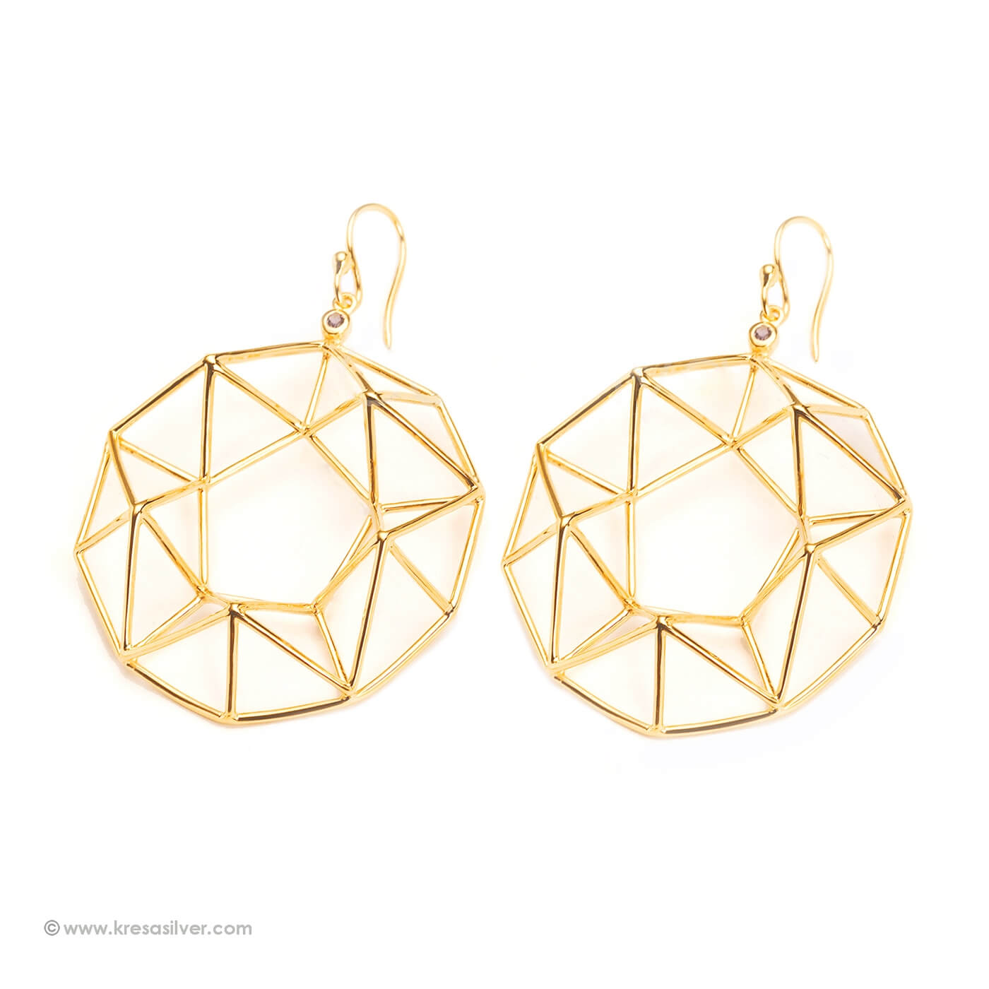 Cluster Geo Disc Earrings