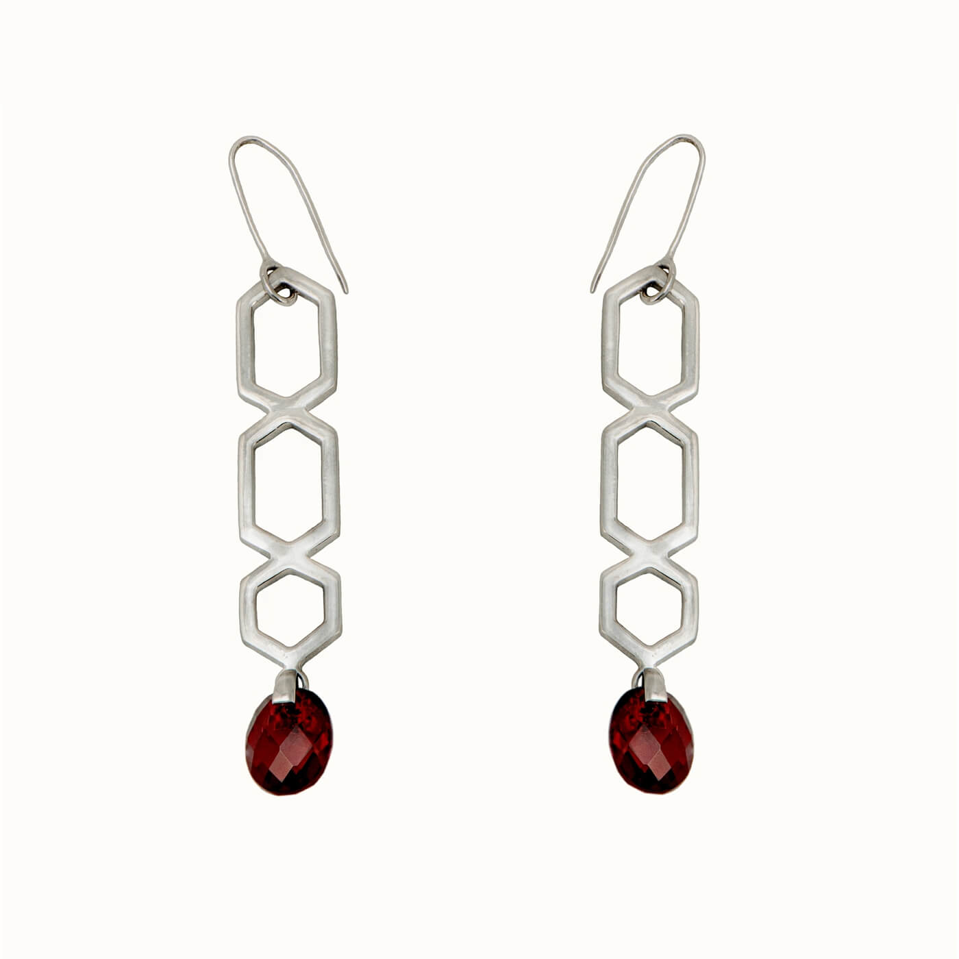 Geo Jaali Cocktail Earrings - Silver