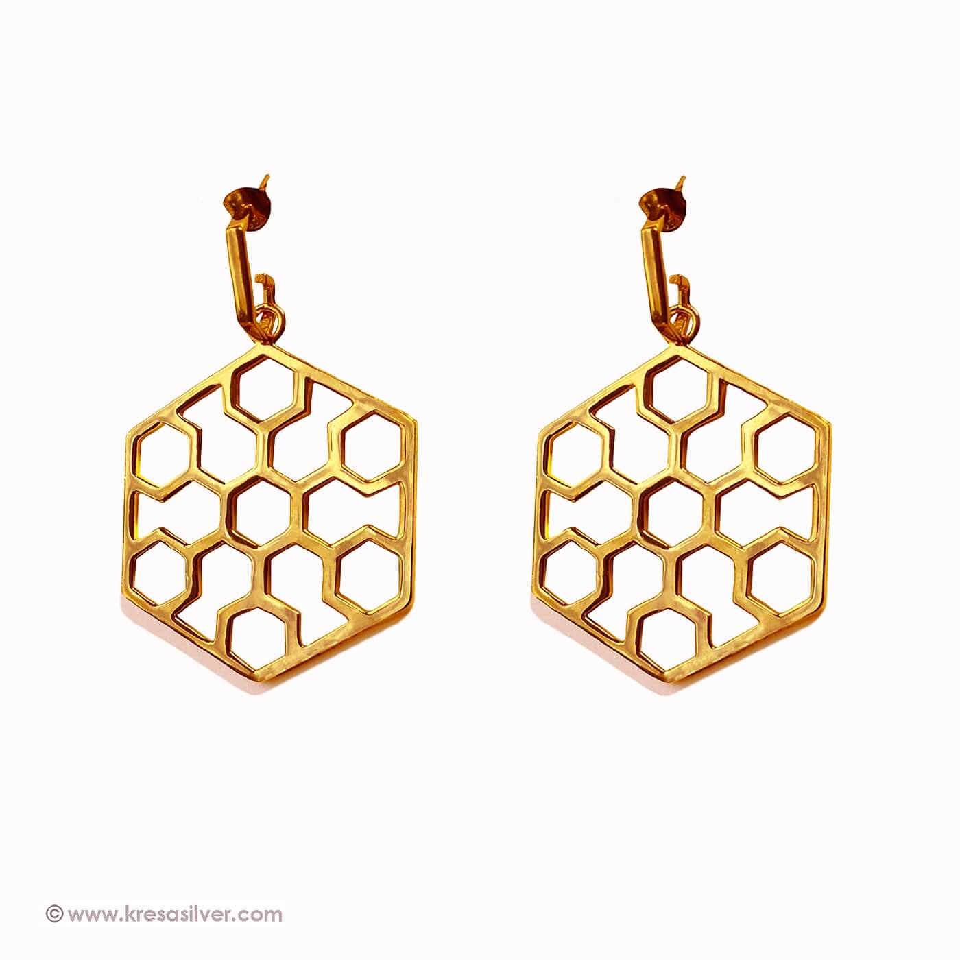 Geo Jaali Hexa Earrings