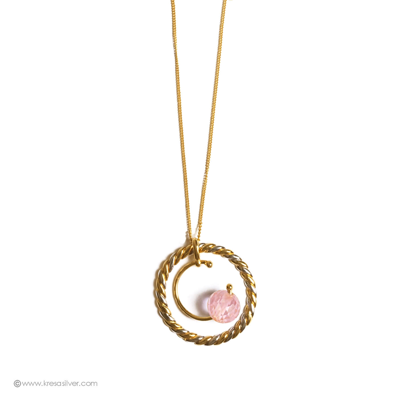 Dew Drop Necklace - Pink Crystal