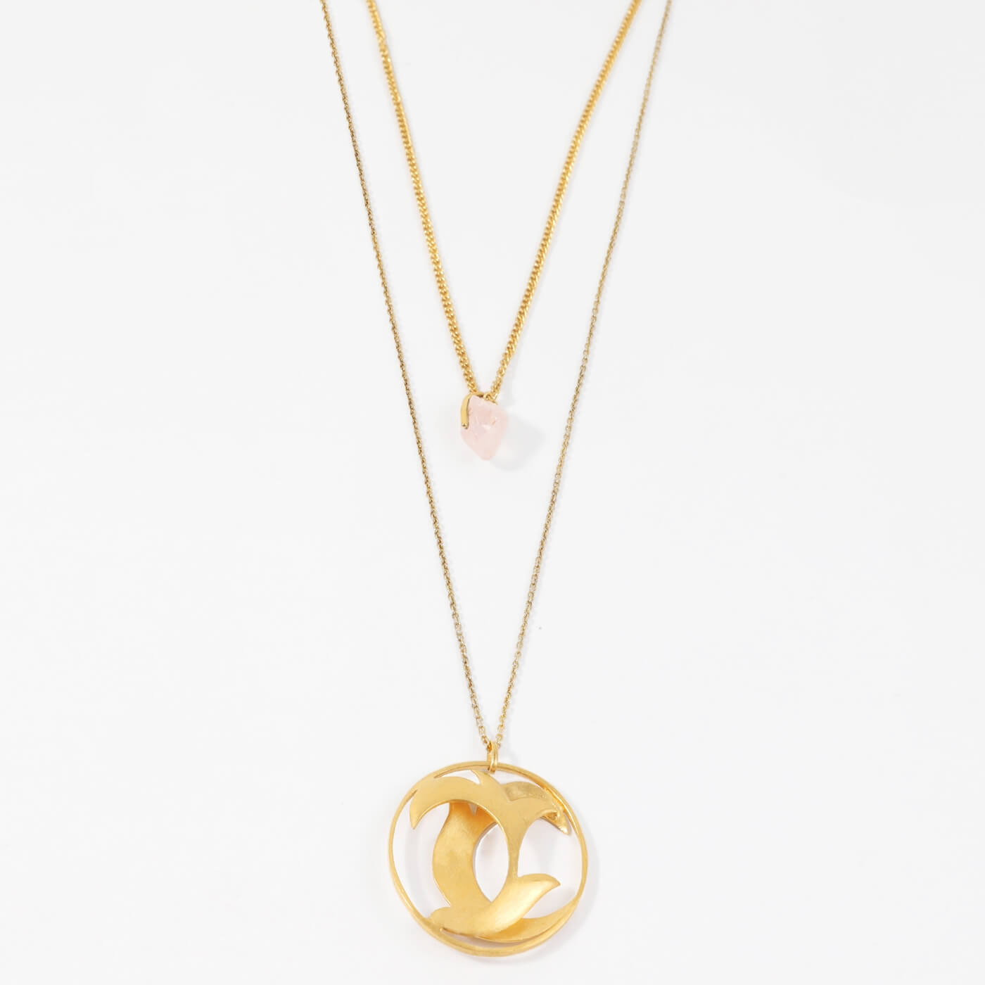 Gold Leaf Disc Necklace