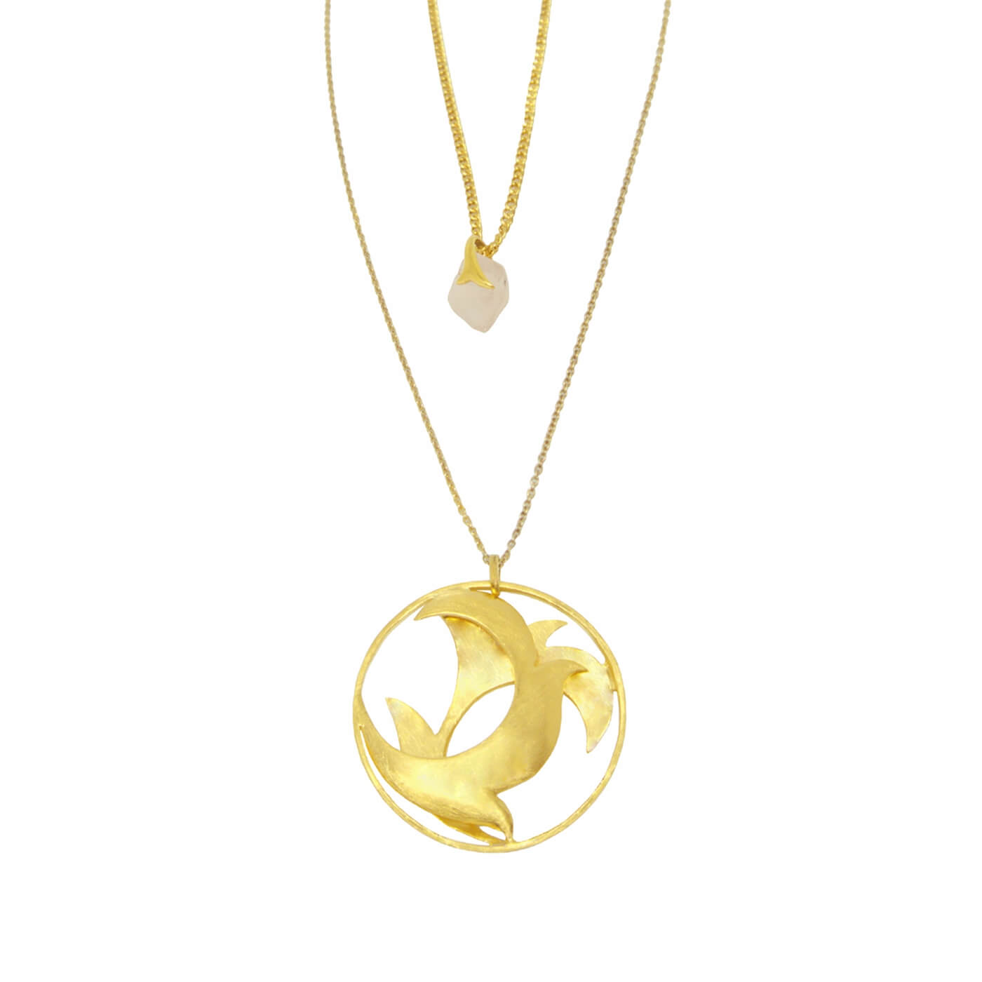 Gold Leaf Disc Necklace