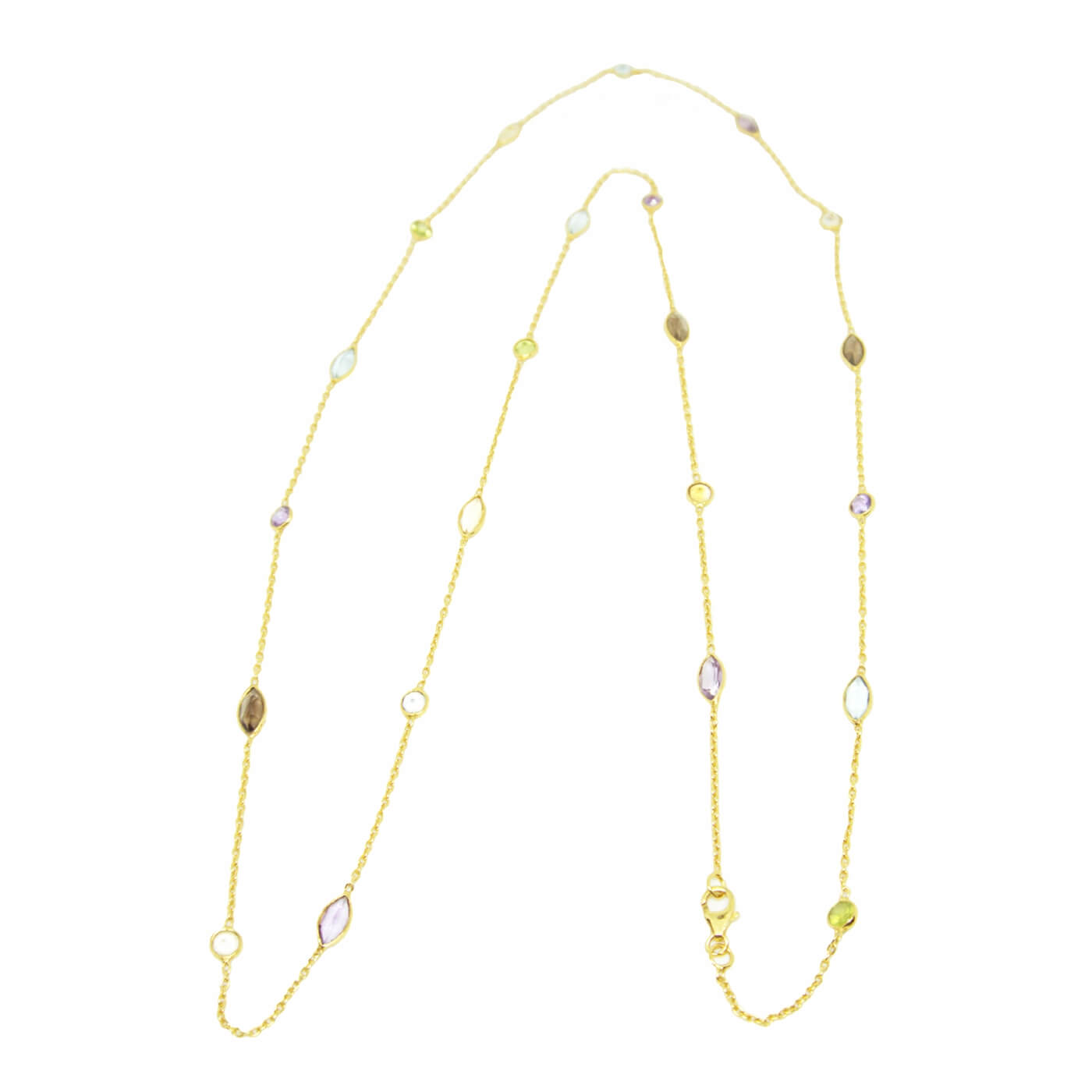 Dew Drop Multi Stone Necklace - Gold