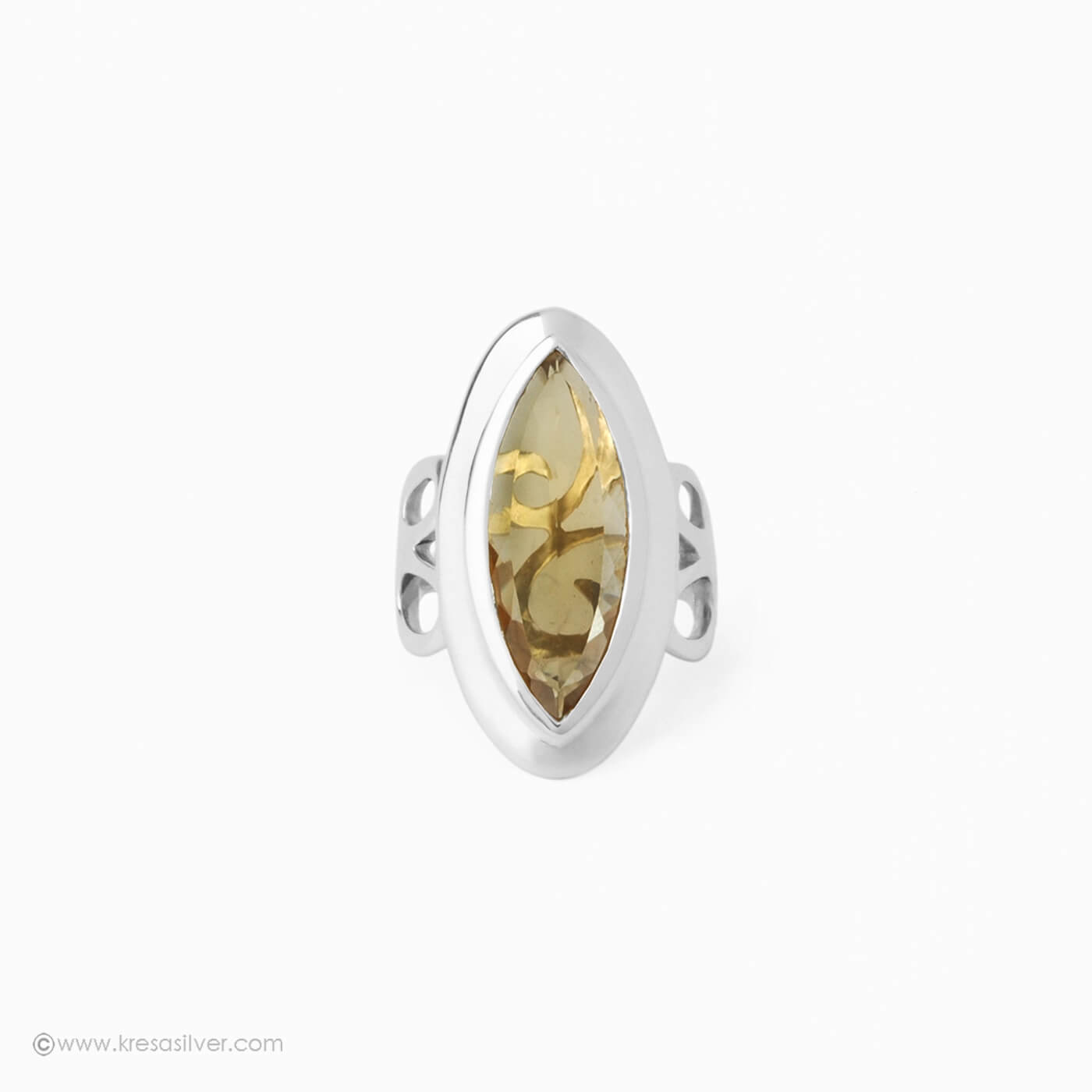 Dew Drop Marquise Ring - Beer Qtz
