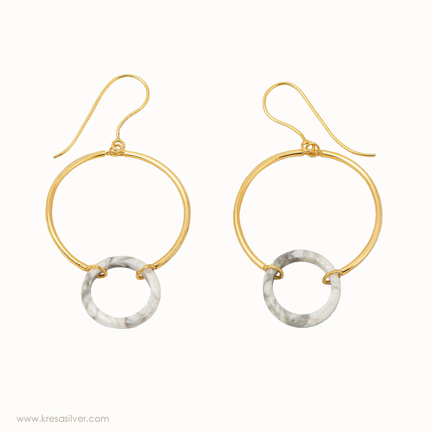 Encircle White Howlite Hoops 
