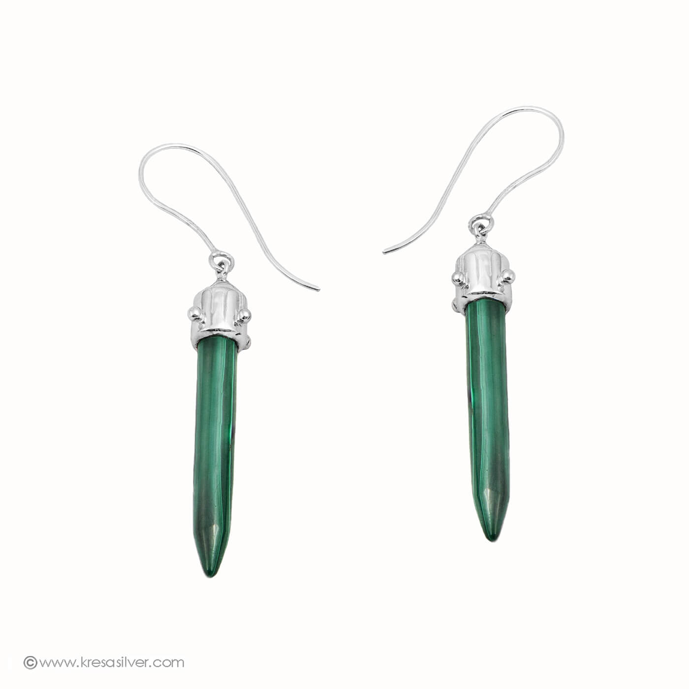 Encircle Malachite Spear Drops